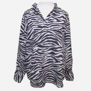 Chico's NWT Black and White Zebra Stripe Ramie Tunic